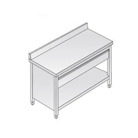 Cassettiera 80x70x85 acciaio inox 304 alzatina 1 cassetto ristorante RS5875