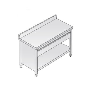 Cassettiera 80x70x85 acciaio inox 304 alzatina 1 cassetto ristorante RS5875