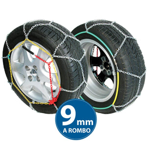 Catene da Neve per Auto 9 mm a Rombo Misura 70 Omologate Blue Ice