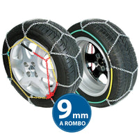 Catene da Neve per Auto 9 mm a Rombo Misura 50 Omologate Blue Ice