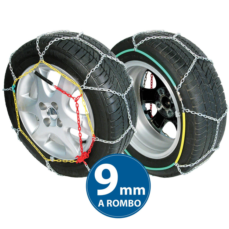 Catene da Neve per Auto 9 mm a Rombo Misura 30 Omologate Blue Ice