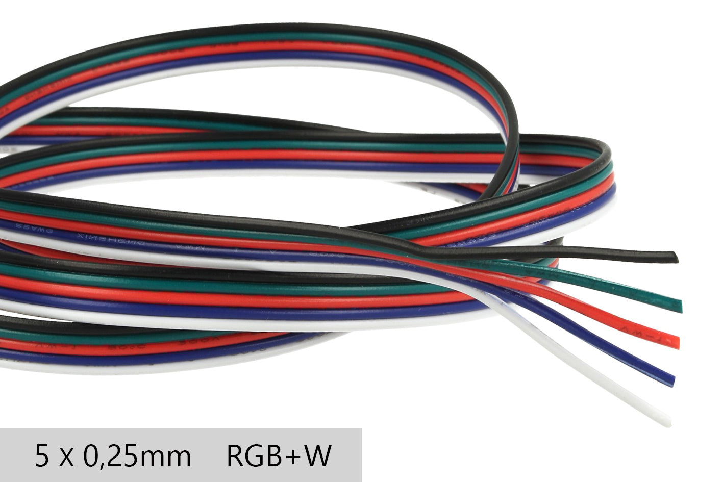 Cavo Filo Elettrico Penta Polare 5 X 0,25 mmq Per Striscia Led RGBW RGB+W 1 Metro