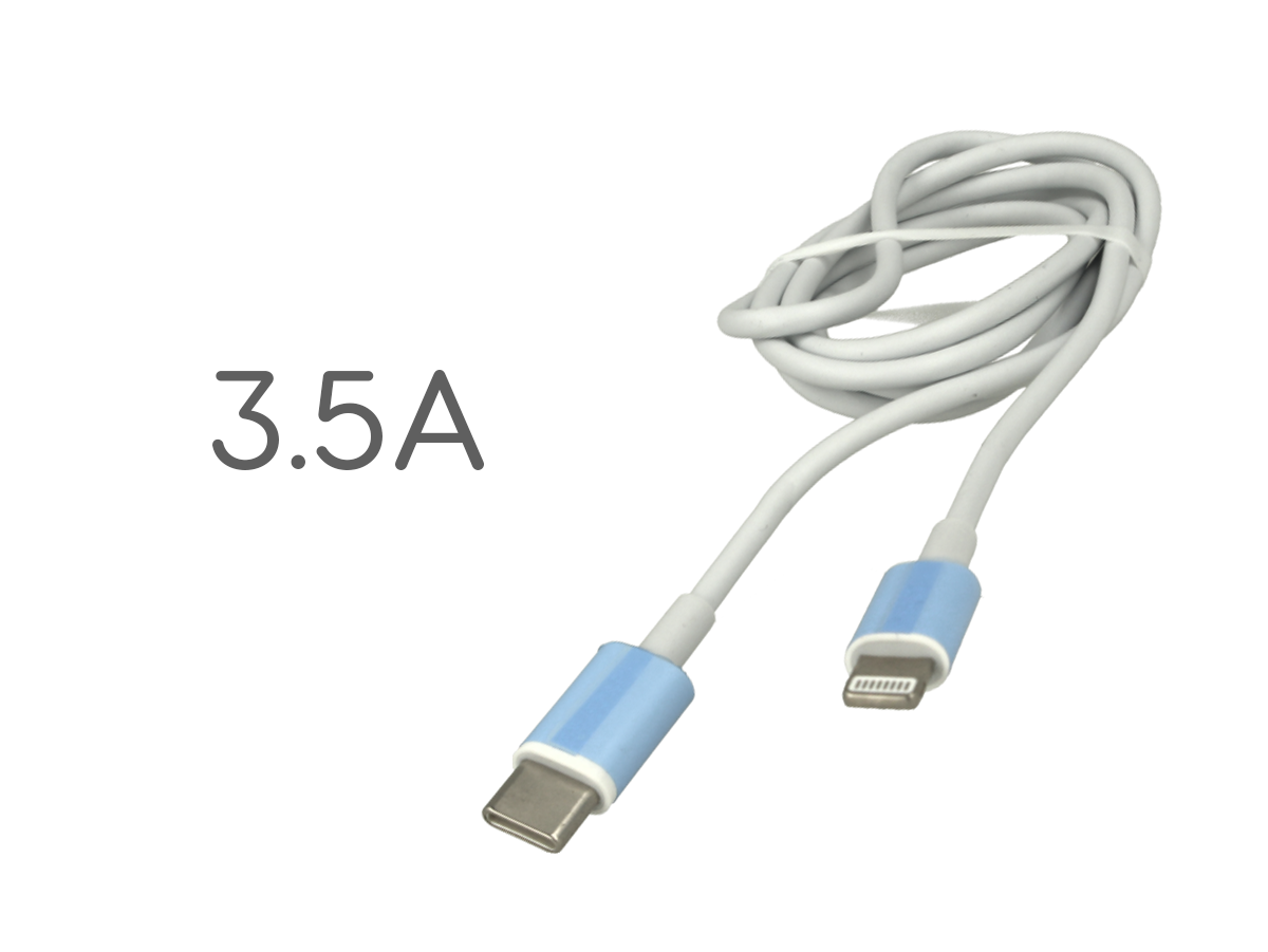 Cavo USB C Lightning Ricarica Veloce 3,5A Bianco 1 Metro