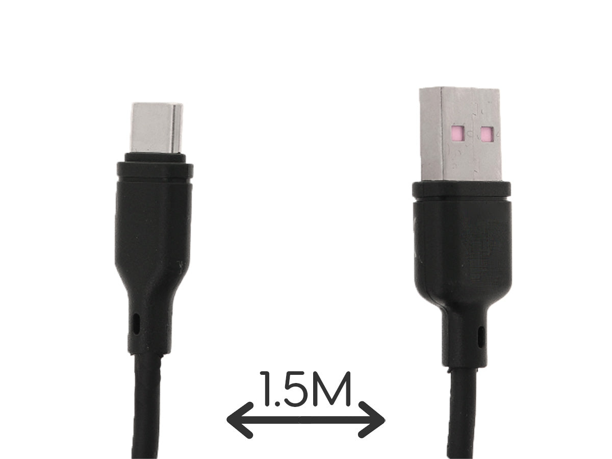 Cavo USB USB C 3A 1,5M Carica Veloce Nero