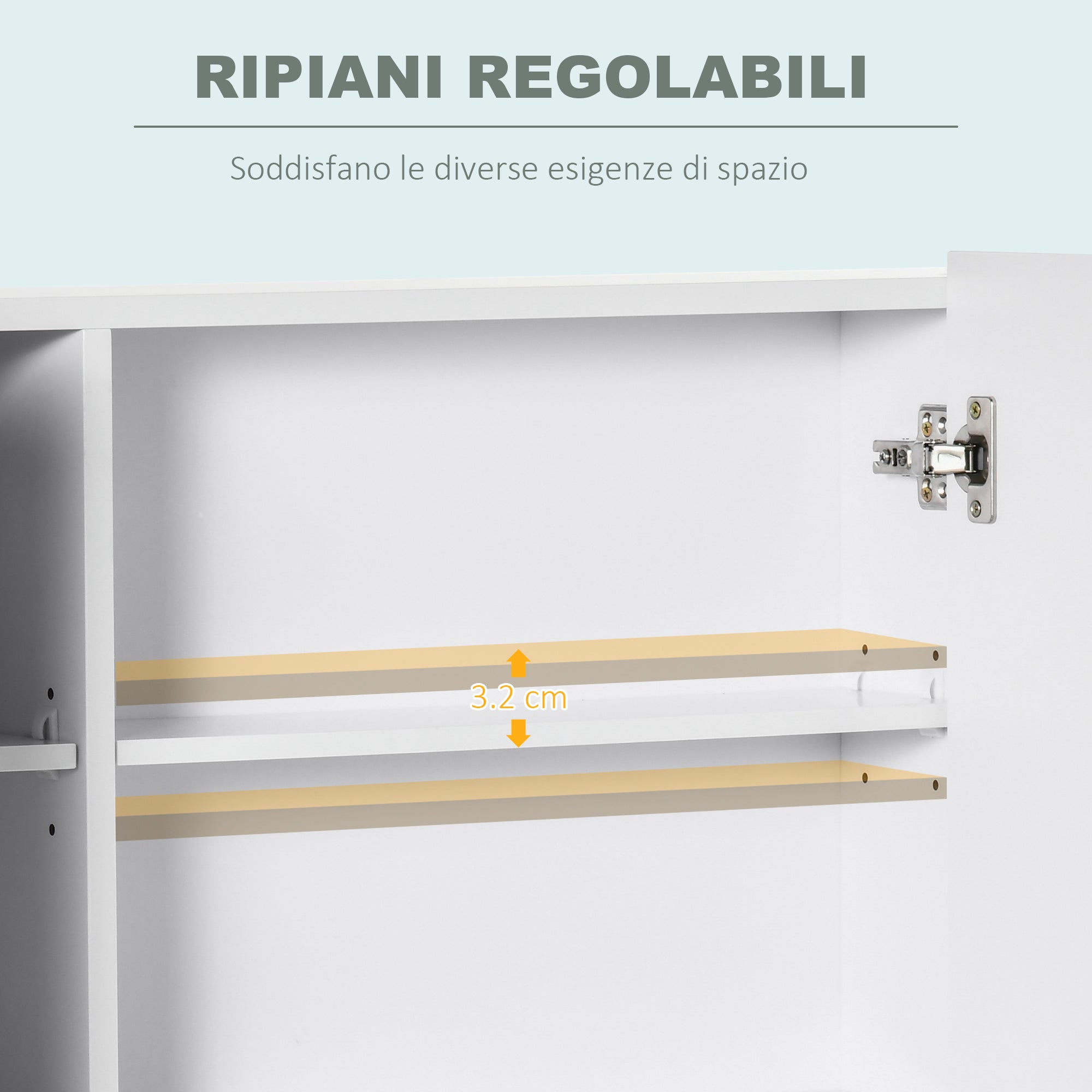 Armadietto Specchiera da Bagno con 3 Armadietti 90x15x65 cm 3 Ripiani e Luce LED Bianco