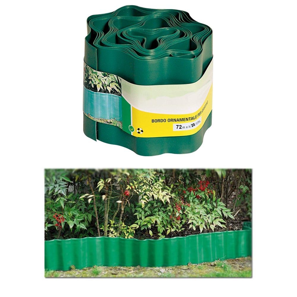 Multipack 8 pz bordo ornamentale per giardino verde pe rinforzato in rotolo