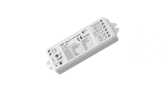 Centralina 5 Canali 12/24v ZigBee RGB+CCT Dimmer 5 in 1 WIFI,RF,PUSH Gestibile da App Smartlife Tuya WZ5