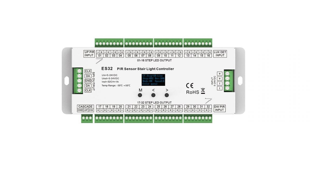 Centralina Controller Segnapassi Scala con Sensore Pir 32 Canali