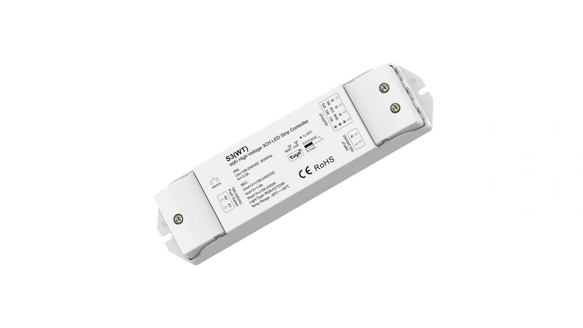 Cetralina Rivevitore Dimmerabile Controller Striscia Led 220v 3ch Canali 3A Smartlife Tuya