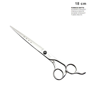 Forbice professionale per toelettatura dritta 18 cm denti di squalo