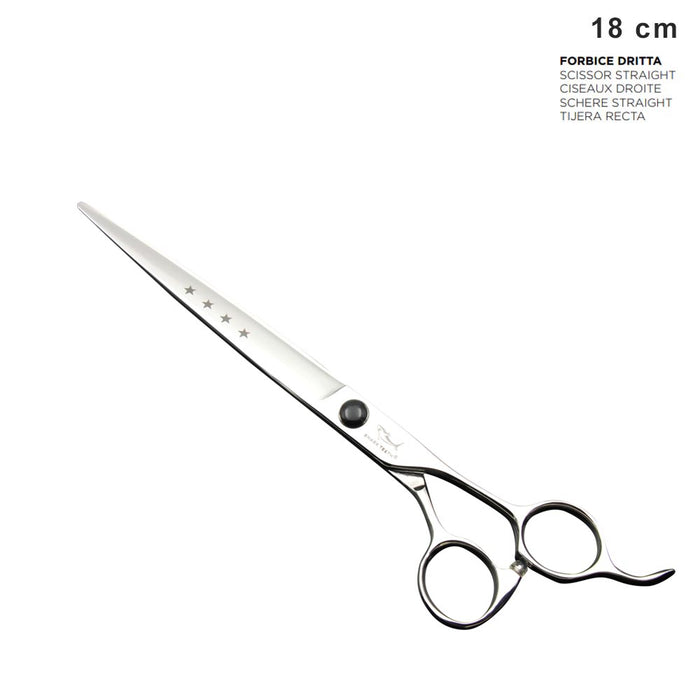 Forbice professionale per toelettatura dritta 18 cm denti di squalo