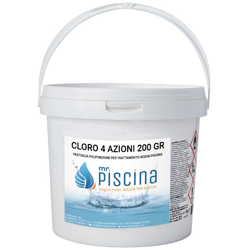 Cloro 4 Azioni 200 Gr Confezione Da 10 Kg Blisterate