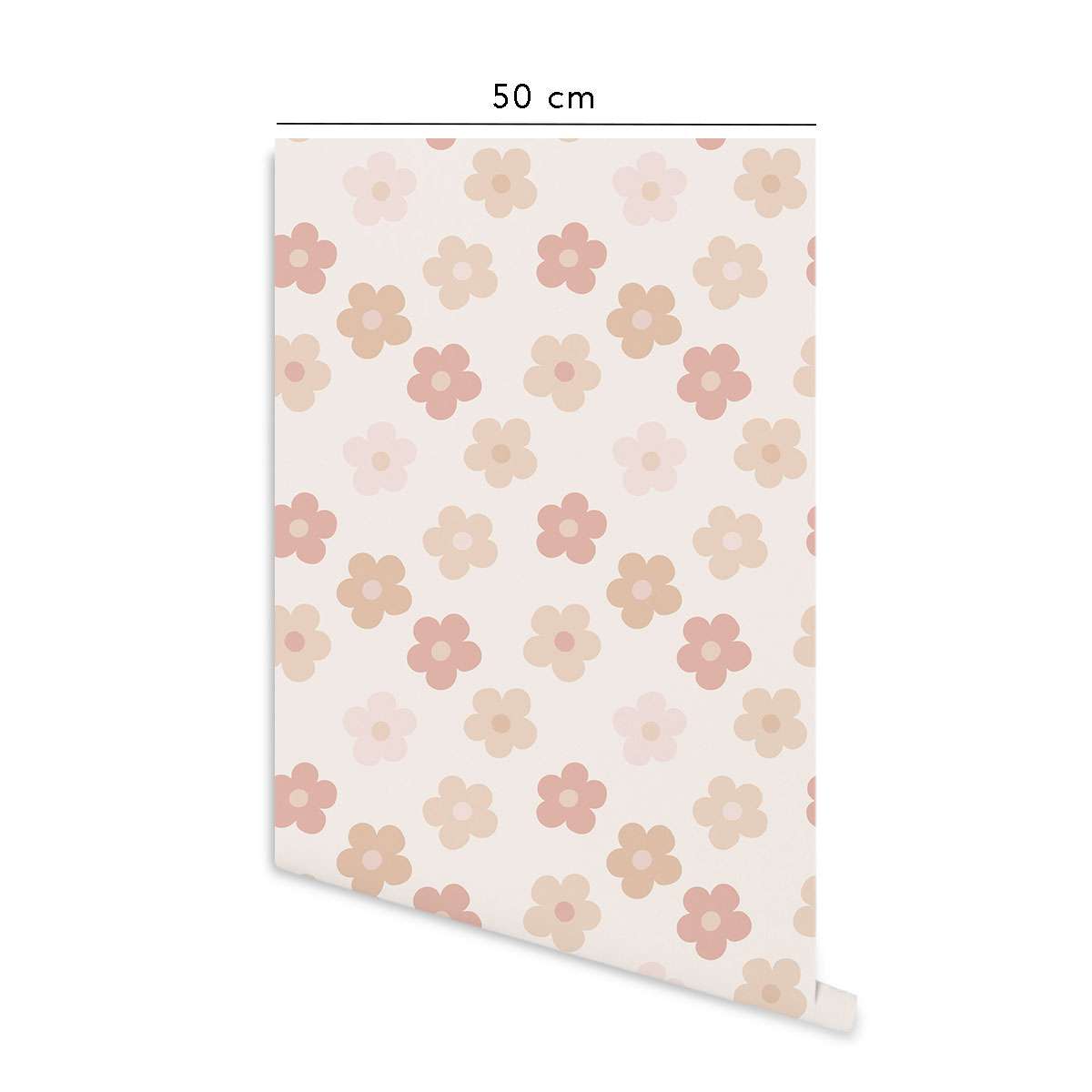 Carta da parati adesiva Daisy in vinile rosa- 1 rotolo 50x300 cm-Decochic