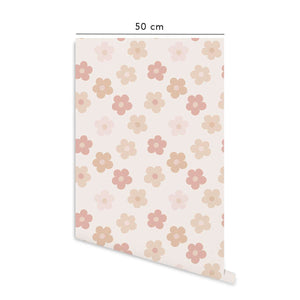 Carta da parati adesiva Daisy in vinile rosa- 1 rotolo 50x300 cm-Decochic