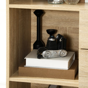 Libreria a Parete 80x35x155 cm in MDF e Metallo Legno Naturale