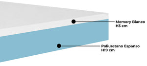 Materasso Memory 1 piazza e mezzo 110x190 cm H26 Dispositivo Medico 1 Dormidea Comfort