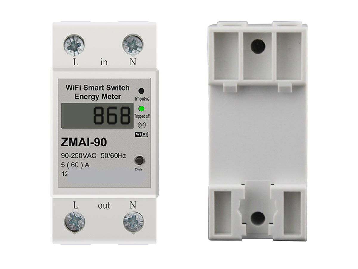 Contatore Wifi 60A Contatore di Energia Digitale Monofase su Guida DIN APP Tuya Smart Life