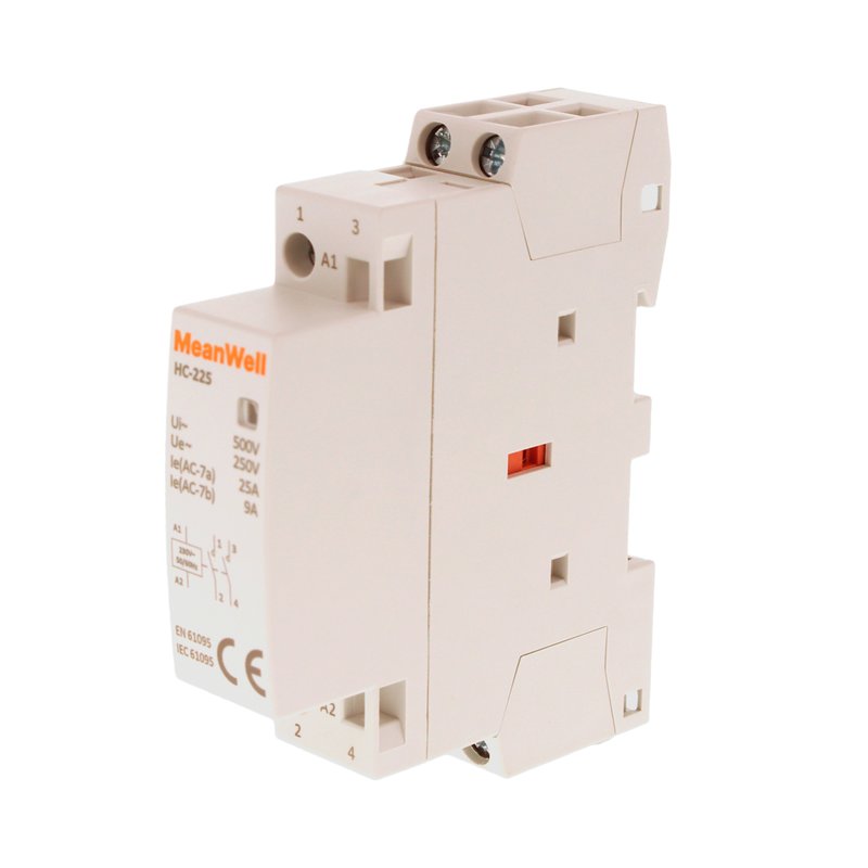 MeanWell Contattore Modulare AC 2P 1M 2NO 25A AC 230V IP20 IEC61095 / IEC60947-4-1