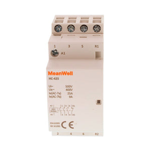 MeanWell Contattore Modulare AC 4P 2M 3NO+1NC 25A AC 230V IP20 IEC61095 / IEC60947-4-1