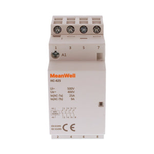 MeanWell Contattore Modulare AC 4P 2M 4NO 25A AC 230V IP20 IEC61095 / IEC60947-4-1