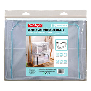 Contenitore Rettificato con Sistema di Ventilazione Antipolvere Scatola Sottoletto Trasparente Chiusura Cerniera L50cm x W33cm x H40cm