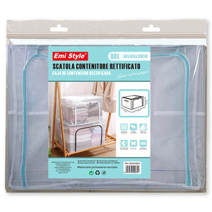 Contenitore Rettificato con Sistema di Ventilazione Antipolvere Scatola Sottoletto Trasparente Chiusura Cerniera L50cm x W39cm x H40cm