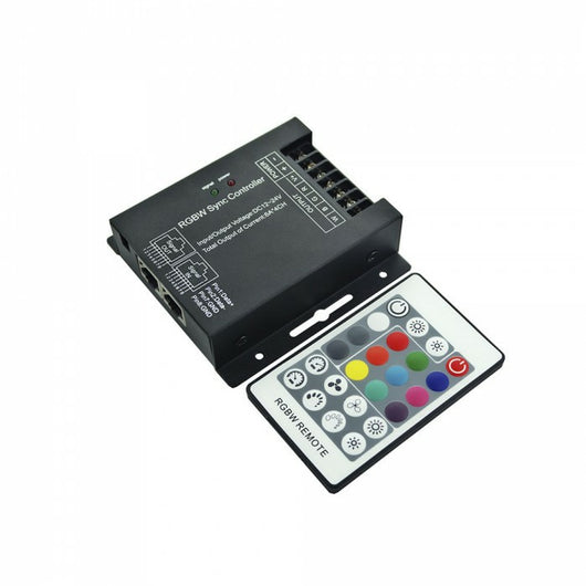 Controller per Strip LED RGB+W Dimmerabile Porta RJ45 con Telecomando 24 Tasti