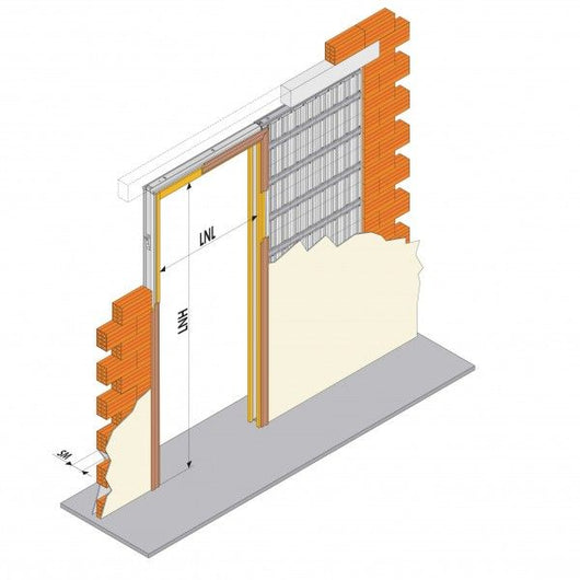 Controtelaio per porta scorrevole 70x210cm intonaco Space Dierre