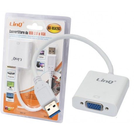 Convertitore da Usb 3.0 a Vga Pc Notebook tv Monitor Proiettore