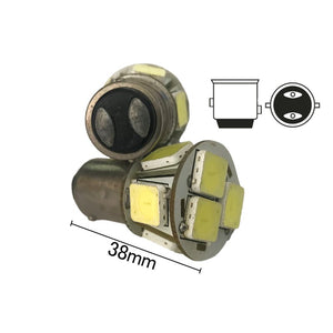 Coppia 2 Lampade Led BAY15D 1157 P21/5W Con 8 Smd 9080 Bianco Freddo 6000K 12V 4W