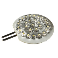 Coppia 2 Lampade Led G4 Con 28 Led F5 Colore Bianco Freddo 6000K 12V 2W Diametro 45mm