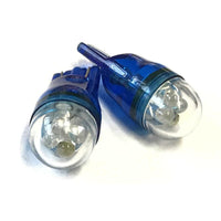 Coppia 2 Lampade Led T10 Con 4 Led F3 Cappuccio Tondo Colore Blu Blue 12V 0,2W