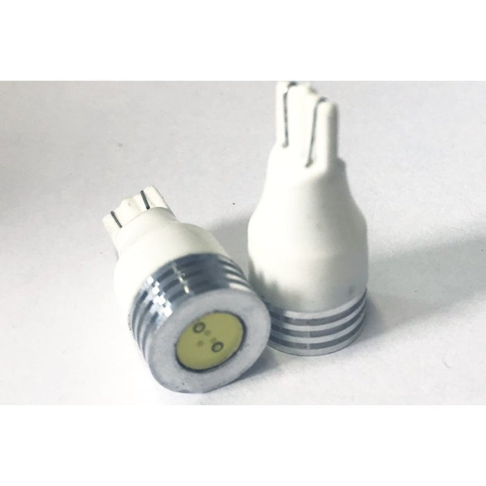 Coppia 2 Lampade Led T10 T15 Con 1 Power Led Colore Bianco Freddo 6000K 12V 1W