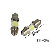 Coppia 2 Lampade Led T11 C5W Siluro 32mm Con 1 Power Led Colore Bianco Freddo 6000K 12V 1W