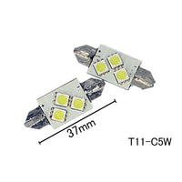 Coppia 2 Lampade Led T11 C5W Siluro 37mm Con 3 Smd 5050 Colore Bianco Freddo 6000K 12V 1W