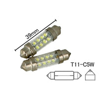 Coppia 2 Lampade Led T11 C5W Siluro 39mm Con 8 Led F3 Colore Verde Green 12V 0,2W