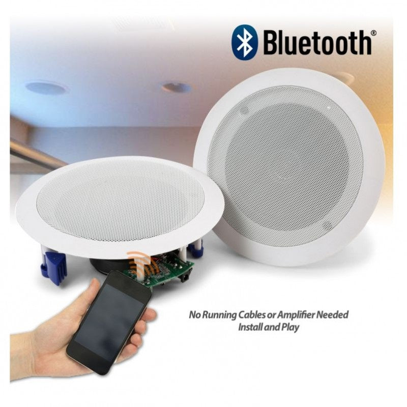 Coppia casse audio bluetooth altoparlante soffitto incasso casa 20w P8055