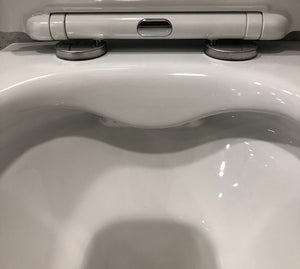 Coppia di sanitari wc e bidet sospesi ceramica SICENA ROUNDED
