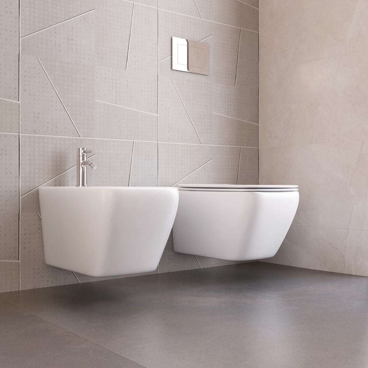 Vaso wc bidet coppia sanitari sospesi ceramica street