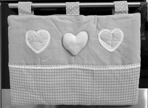 Copriforno con tasche Shabby Copertura Vetro Forno cucina Grigio