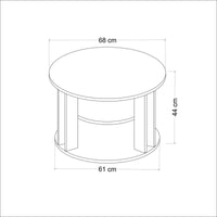 Tavolino da Caffé 'Hammel' Tavolino Basso con 2 Piani Rotondi - Antracite / Rovere [en.casa]