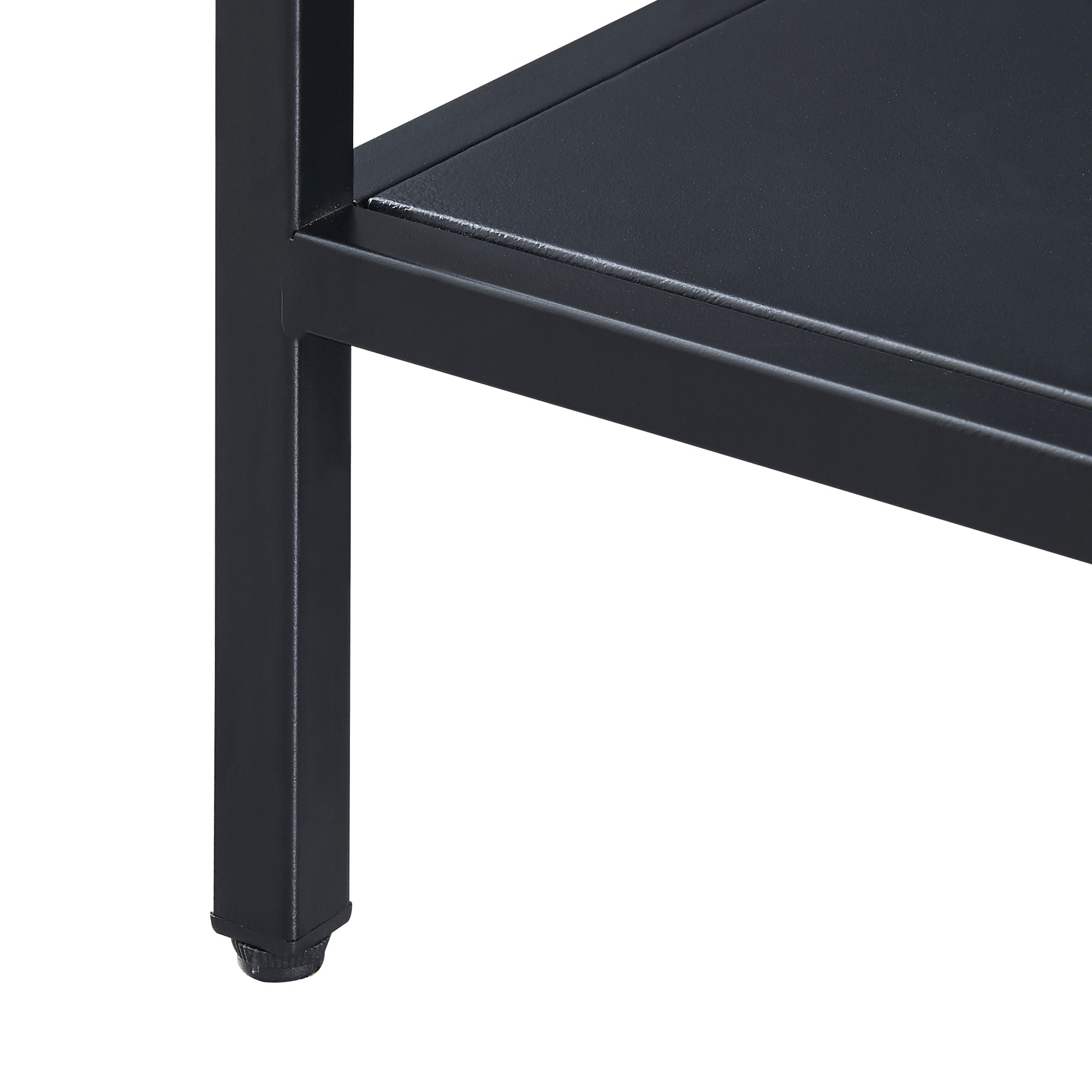 Tavolino Basso Kumlinge in Metallo con Ripiano 47 x 110 x 55 cm Nero [en.casa]