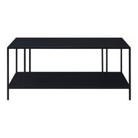 Tavolino Basso Kumlinge in Metallo con Ripiano 47 x 110 x 55 cm Nero [en.casa]