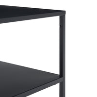 Tavolino Basso da Soggiorno Solund a 2 Piani di Appoggio 60x60x45 cm Nero opaco [en.casa]