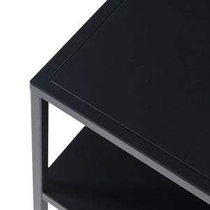 Tavolino Basso da Soggiorno Solund a 2 Piani di Appoggio 60x60x45 cm Nero opaco [en.casa]