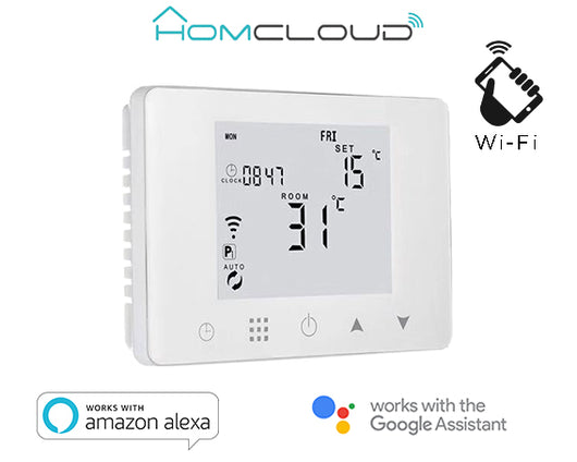 Cronotermostato Termostato digitale Programmabile Per Caldaia A Gas Murale Da Parete Scatola 503 Riscaldamento Termosifone Ad Acqua WiFi Compatibile Con Amazon Alexa Echo 3A 220V