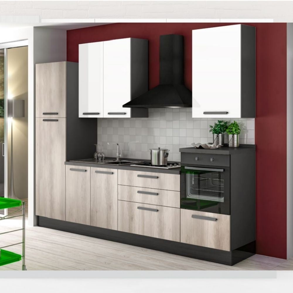 Cucina Petrol 300x216 H antracite bianco gordon