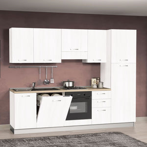 Cucina Rosmarino 270 x 217H con lavastoviglie bianco opaco destra