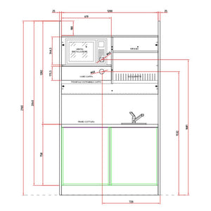 Cucina monoblocco Street 125 con serrandina