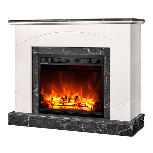 Camino Elettrico da Pavimento 85x110x27 cm Effetto Fiamma 1500W Madeira lux & Lorance